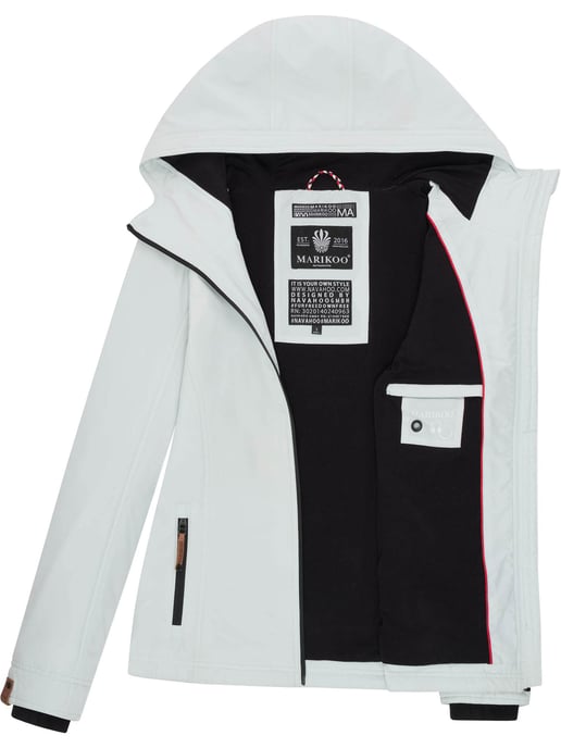 Marikoo Damen Übergangsjacke leichte wind- und wasserabweisende Jacke mit Kapuze Iceblue - Image 5