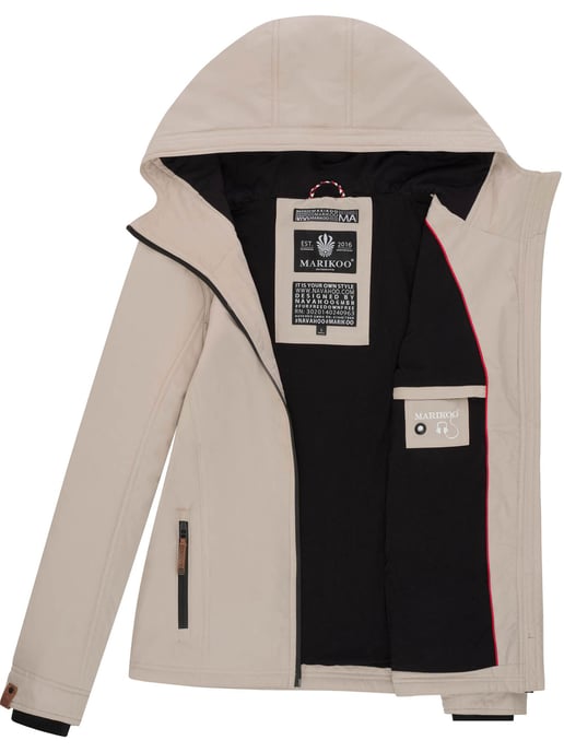 Marikoo Damen Übergangsjacke leichte wind- und wasserabweisende Jacke mit Kapuze Bone - Image 5