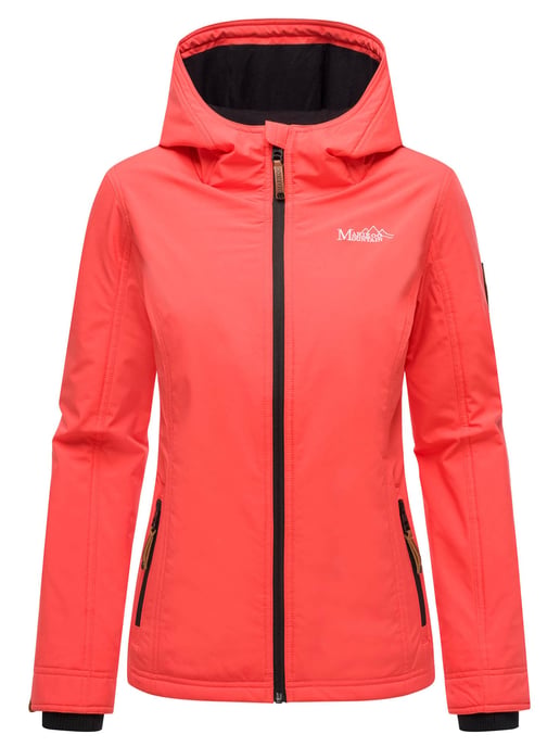 Marikoo Damen Übergangsjacke leichte wind- und wasserabweisende Jacke mit Kapuze Coral Pink - Image 2