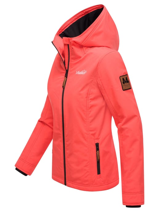 Marikoo Damen Übergangsjacke leichte wind- und wasserabweisende Jacke mit Kapuze Coral Pink - Image 3