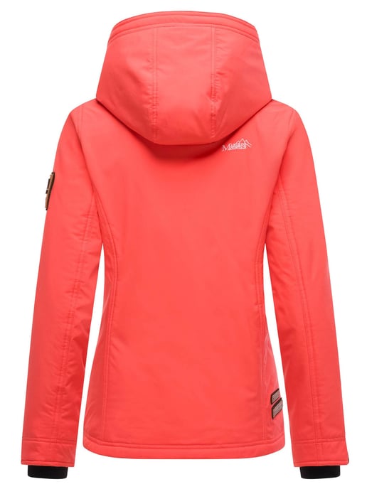 Marikoo Damen Übergangsjacke leichte wind- und wasserabweisende Jacke mit Kapuze Coral Pink - Image 4