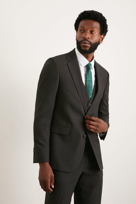 Slim Fit Charcoal Essential Suit Jacket - Image 1