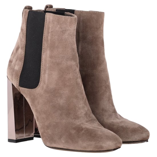Fendi Chelsea-Stiefel mit hohem Absatz aus braunem Wildleder - Image 4