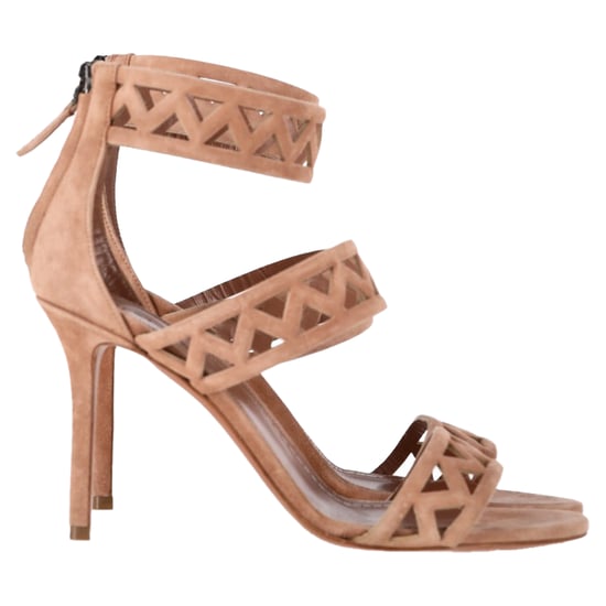 Alaïa 90 Laser-Cut Sandalen aus Nude Wildleder - Image 1