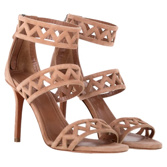 Alaïa 90 Laser-Cut Sandalen aus Nude Wildleder - Image 4