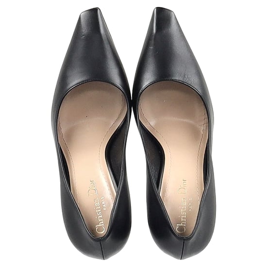Christian Dior Absatzschuhe mit quadratischer Spitze aus schwarzem Leder - Image 3