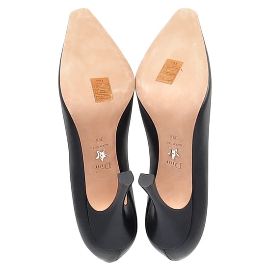 Christian Dior Absatzschuhe mit quadratischer Spitze aus schwarzem Leder - Image 6