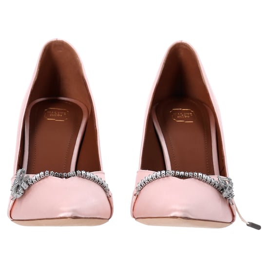 Malone Soulier Verzierter Spitz-Pumps aus hellrosa Satin - Image 3