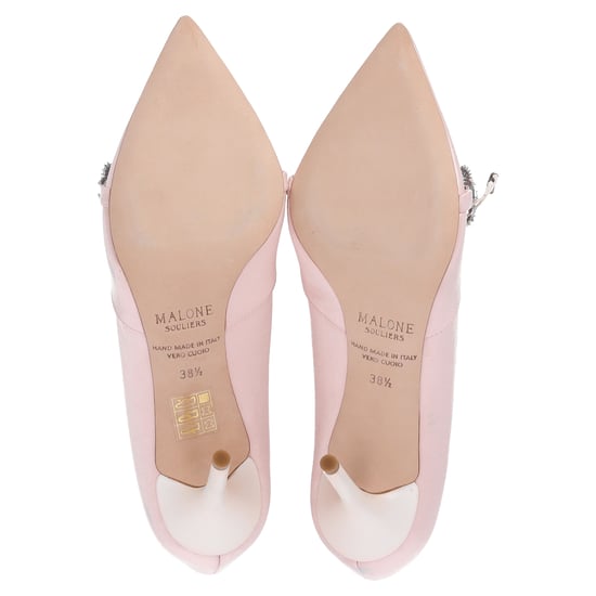Malone Soulier Verzierter Spitz-Pumps aus hellrosa Satin - Image 6