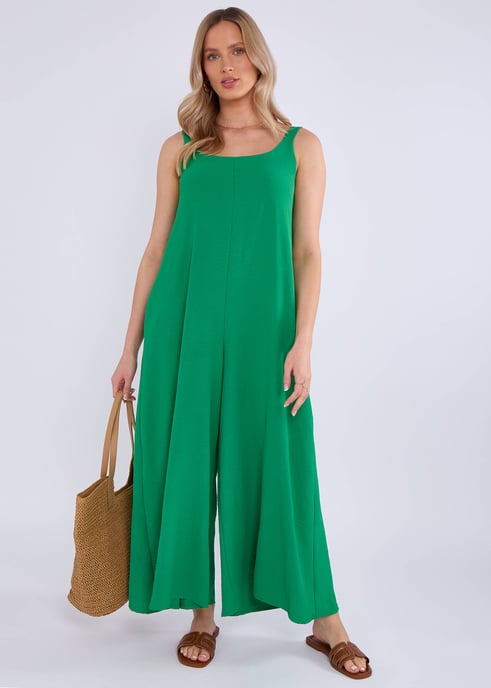 Grüner Air Flow Riemen-Overall mit weitem Bein - Image 1
