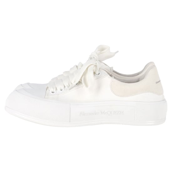 Alexander McQueen Deck Skate Plimsoll Sneakers aus weißem Canvas - Image 2