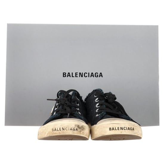 Balenciaga Paris Distressed Open-Back Sneakers aus schwarzer Baumwolle - Image 2
