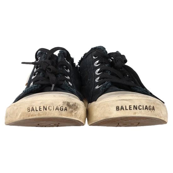 Balenciaga Paris Distressed Open-Back Sneakers aus schwarzer Baumwolle - Image 3