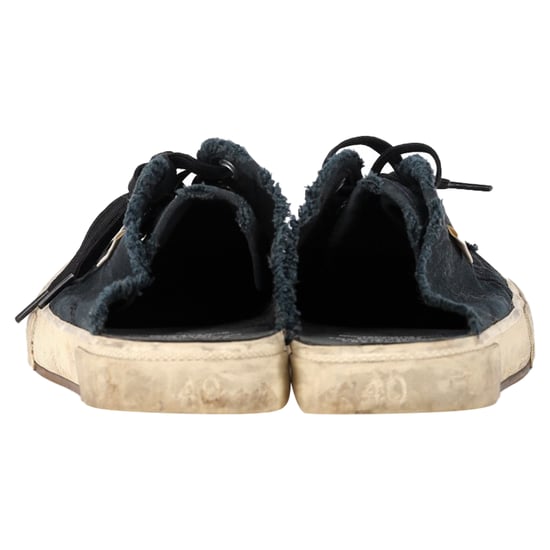 Balenciaga Paris Distressed Open-Back Sneakers aus schwarzer Baumwolle - Image 6