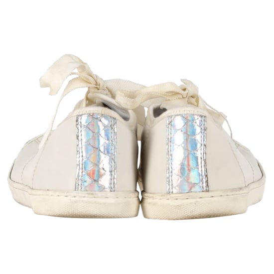 Lanvin Sneakers mit Schlangenleder-Effekt und Cap Toe aus weißem Leder - Image 5