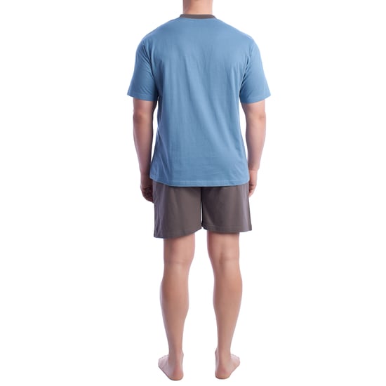 Herren-Pyjama mit kurzen Ärmeln aus 100 % Baumwolle KL30000 - Image 3