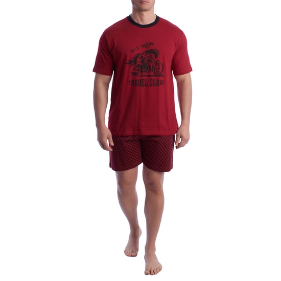 Herren-Pyjama mit kurzen Ärmeln aus 100 % Baumwolle KL30000 - Image 1