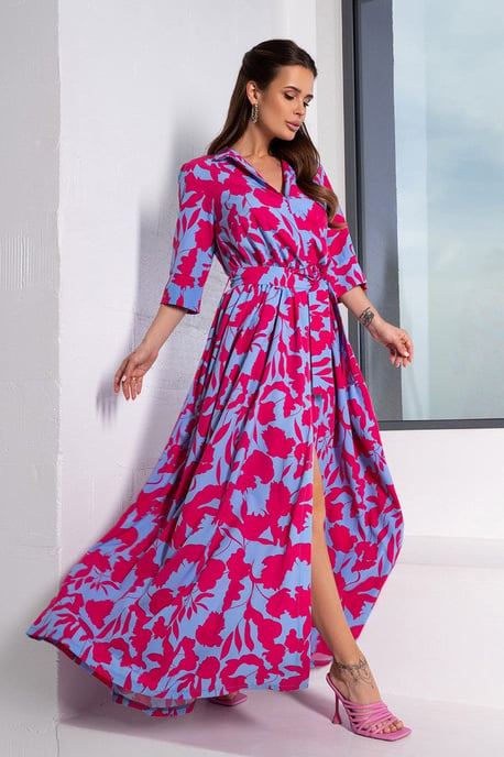Day Damen Gewebtes Kleid in Blau und Rot - Image 3