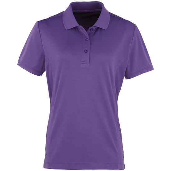 Premier Damen Coolchecker Piqué Polo-Shirt / Polohemd, Kurzarm (Violett) - Image 1