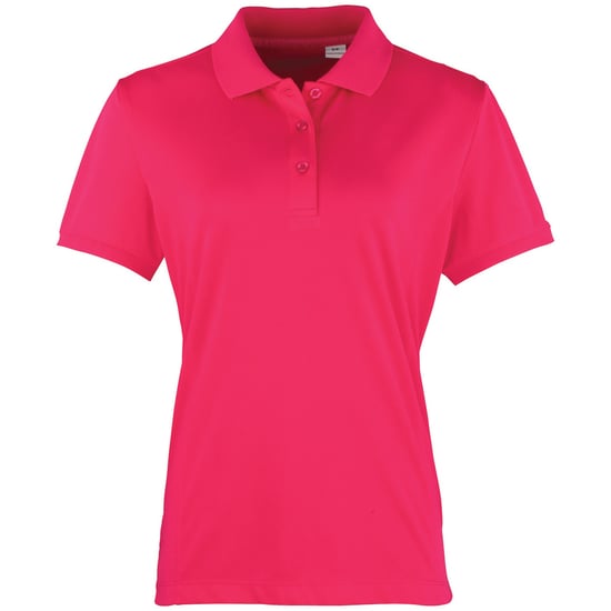 Premier Damen Coolchecker Piqué Polo-Shirt / Polohemd, Kurzarm (Hot Pink) - Image 1