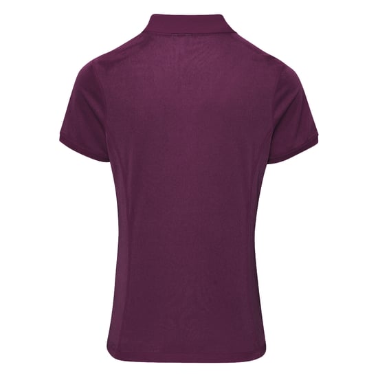 Premier Damen Coolchecker Piqué Polo-Shirt / Polohemd, Kurzarm (Aubergine) - Image 2