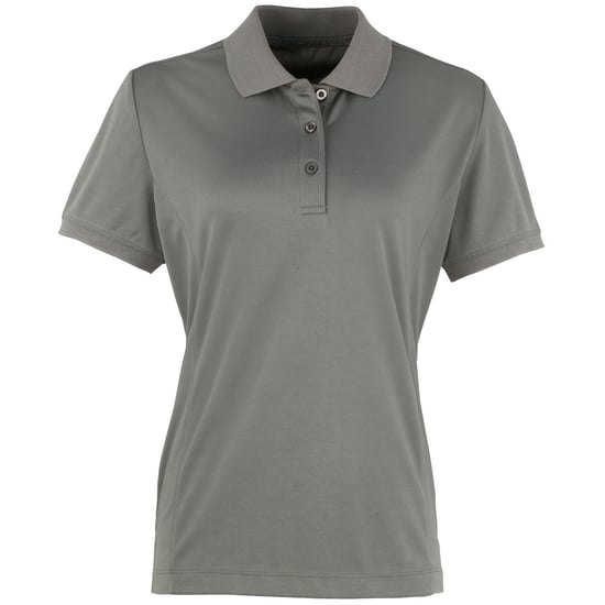 Premier Damen Coolchecker Piqué Polo-Shirt / Polohemd, Kurzarm (Dunkelgrau) - Image 1