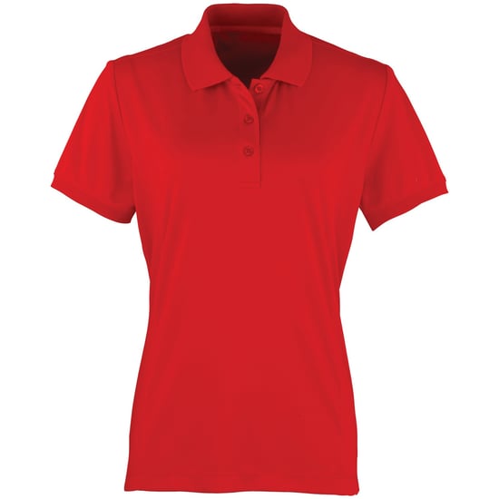Premier Damen Coolchecker Piqué Polo-Shirt / Polohemd, Kurzarm (Rot) - Image 1