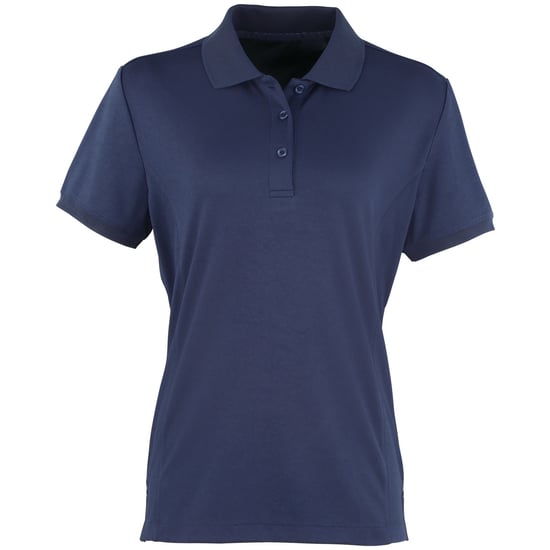 Premier Damen Coolchecker Piqué Polo-Shirt / Polohemd, Kurzarm (Marineblau) - Image 1