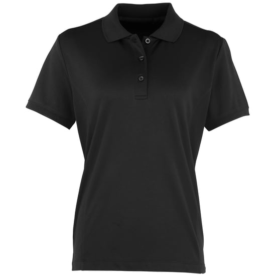 Premier Damen Coolchecker Piqué Polo-Shirt / Polohemd, Kurzarm (Schwarz) - Image 1