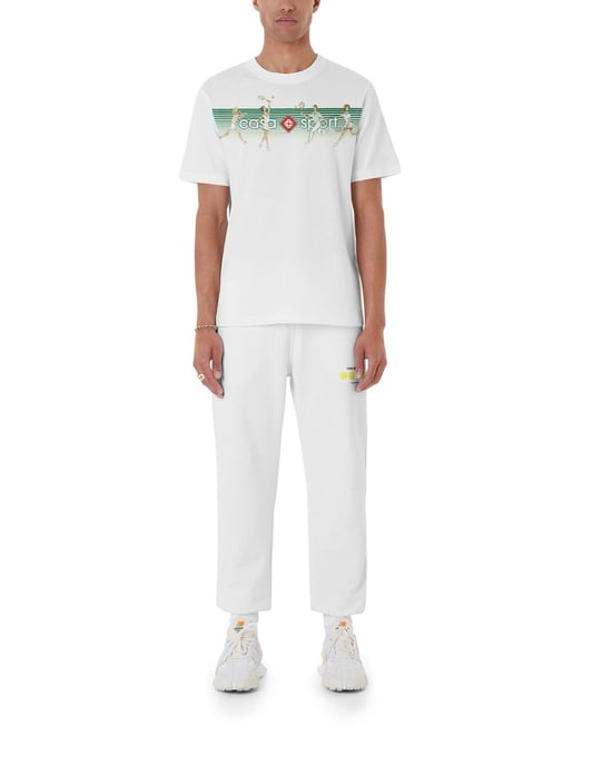 Weißes T-Shirt mit verspieltem Streifendesign von Casablanca - Image 1