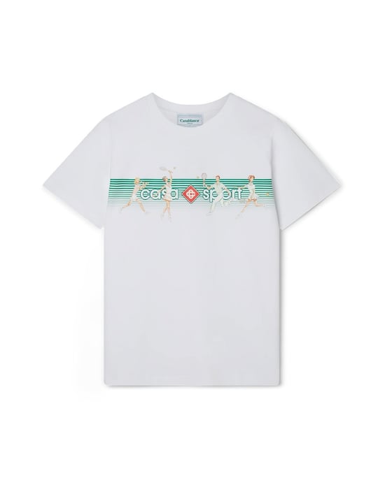 Weißes T-Shirt mit verspieltem Streifendesign von Casablanca - Image 2