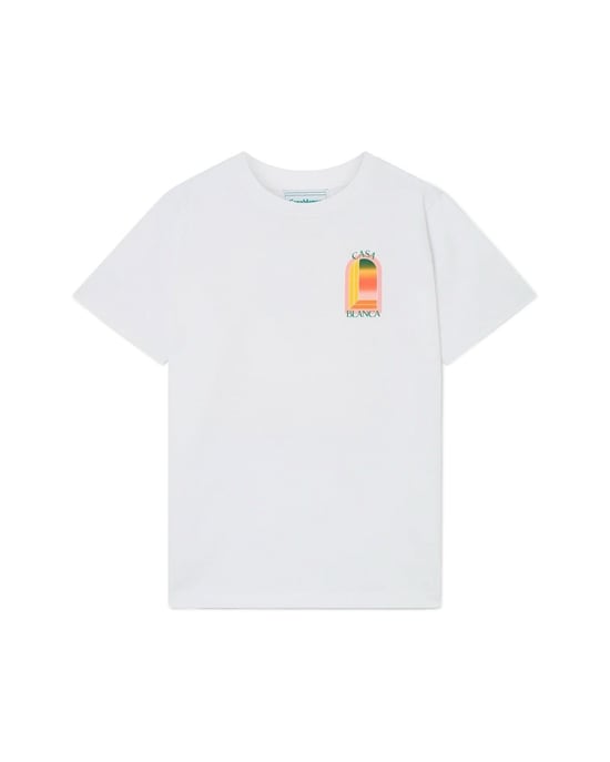 Casablanca Gradient Bogenlogo Bedrucktes T-Shirt in Weiß - Image 3