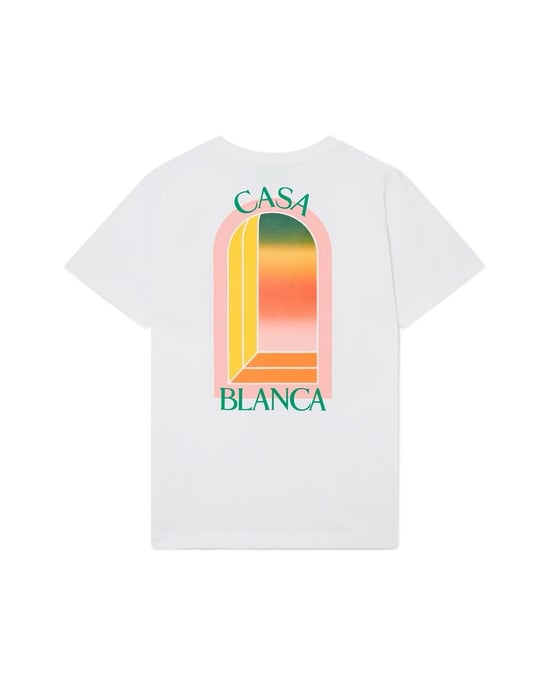 Casablanca Gradient Bogenlogo Bedrucktes T-Shirt in Weiß - Image 4