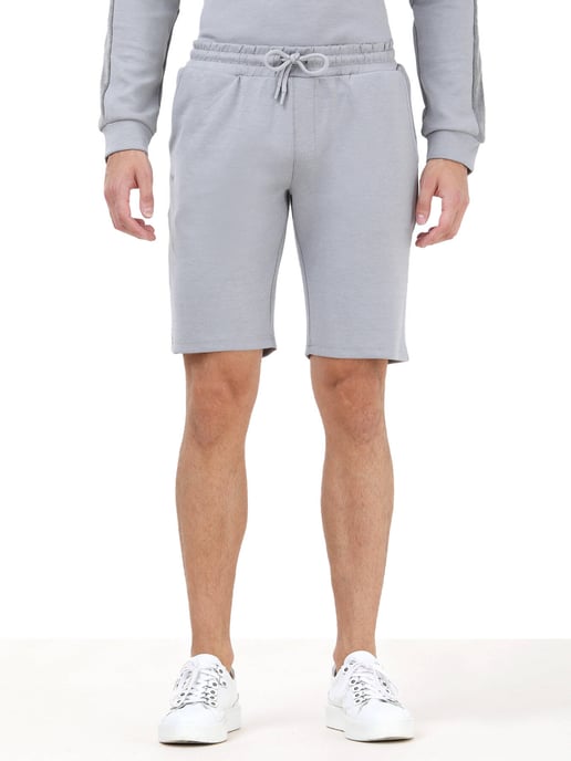 Einfarbig gestrickte Jogging-Fit-Sport-Bermuda - Image 1