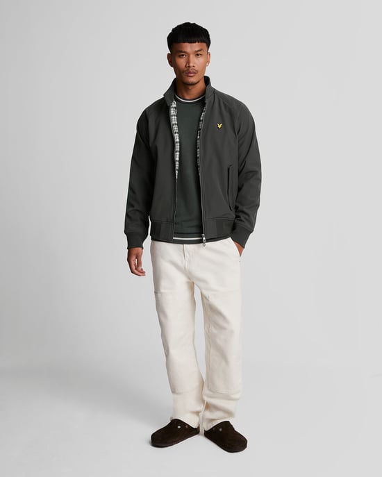 Lyle & Scott Branded Emblem Gunmetal Grey Soft Shell Jacke - Image 2