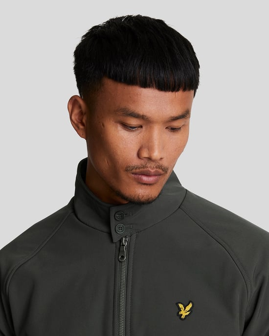 Lyle & Scott Branded Emblem Gunmetal Grey Soft Shell Jacke - Image 4