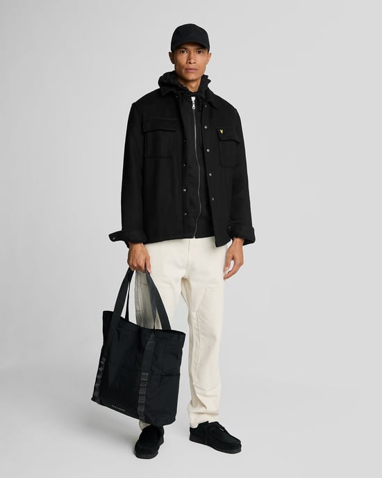 Lyle & Scott Plain Jet Black Overshirt-Jacke - Image 2