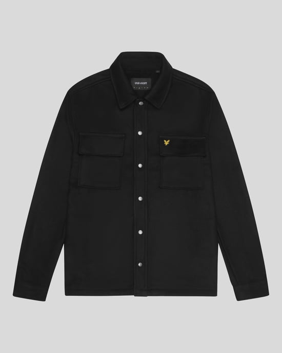 Lyle & Scott Plain Jet Black Overshirt-Jacke - Image 5
