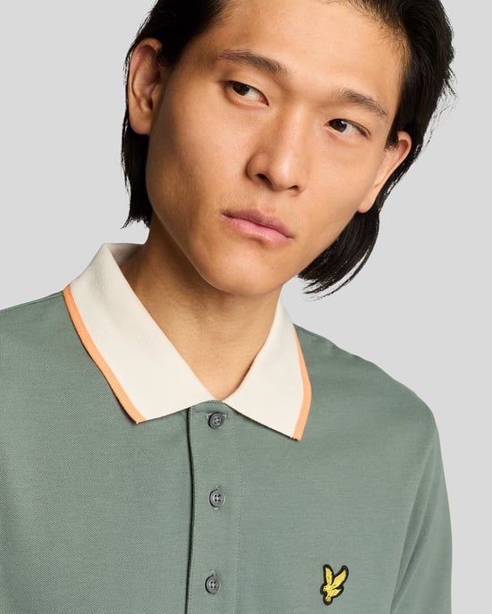 Lyle & Scott Halb-Tipp Polohemd - Grün - Image 4