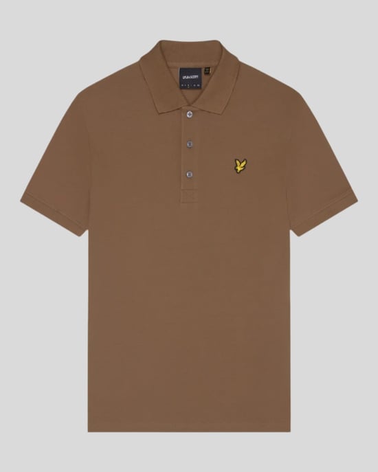 Lyle & Scott Branded Chest Logo Wild Nettle Brown Poloshirt - Image 5