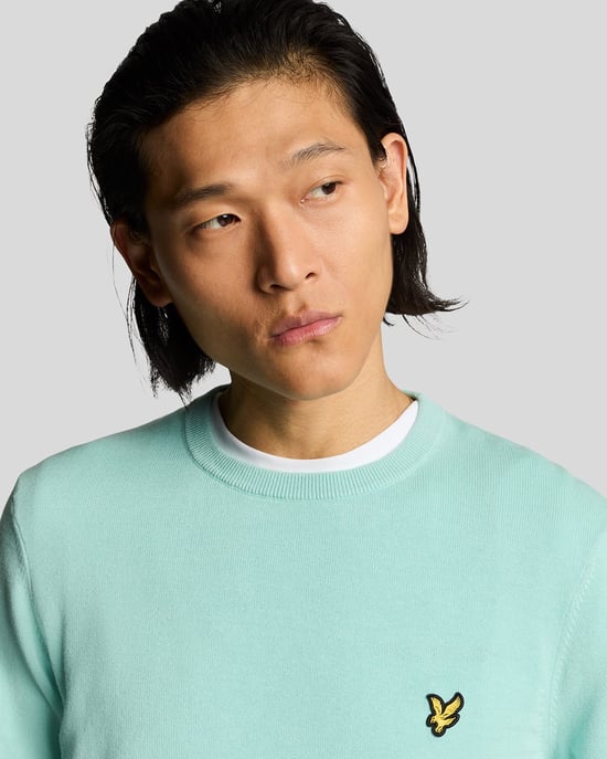 Lyle & Scott Baumwoll-Pullover mit Rundhalsausschnitt - Blau - Image 3