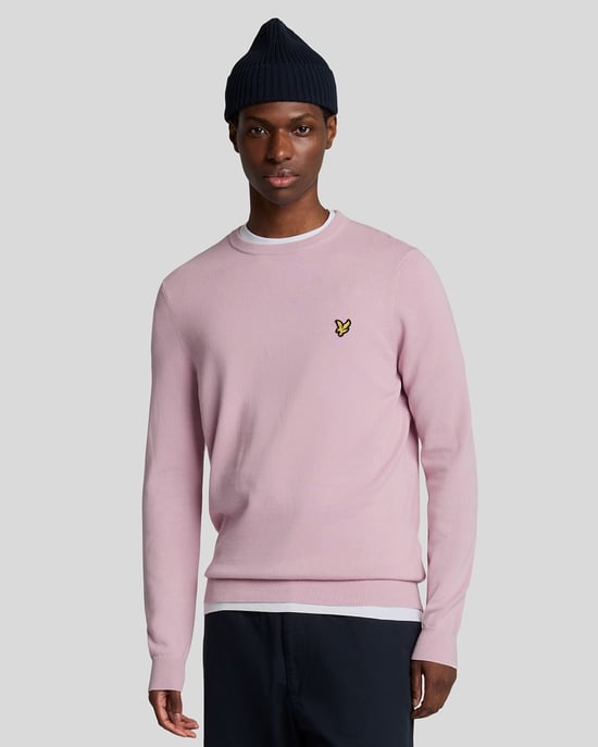 Lyle & Scott Baumwollpullover mit Rundhalsausschnitt - Rosa - Image 1