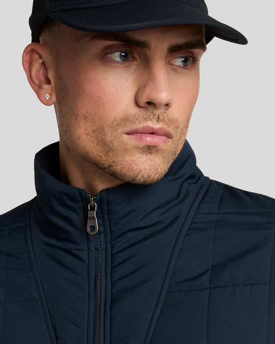 Lyle & Scott Hybrid Quilted Navy Blue Half-Zip Sweatshirt - Image 5