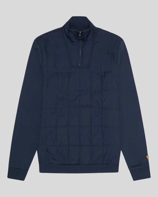 Lyle & Scott Hybrid Quilted Navy Blue Half-Zip Sweatshirt - Image 6