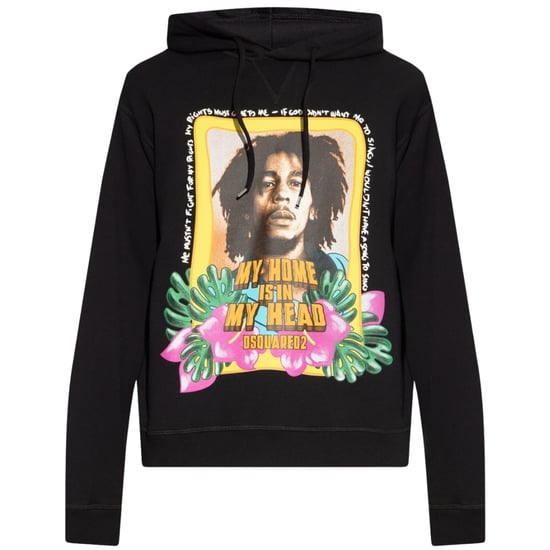 Dsquared2 Cool Fit Bob Marley Logo Schwarzer Kapuzenpullover - Image 1