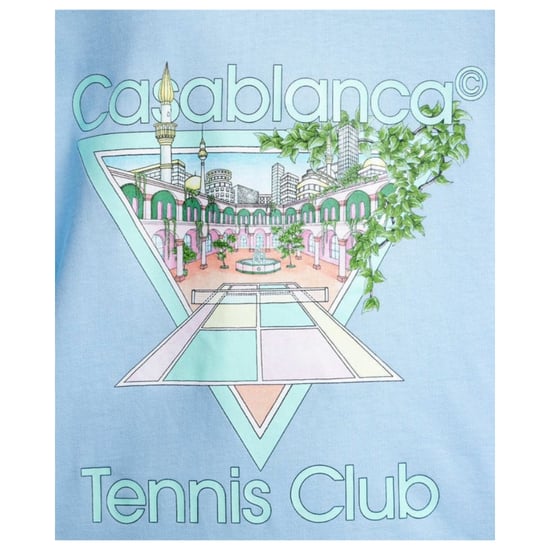 Casablanca Tennis Club Design Hellblaues T-Shirt - Image 3