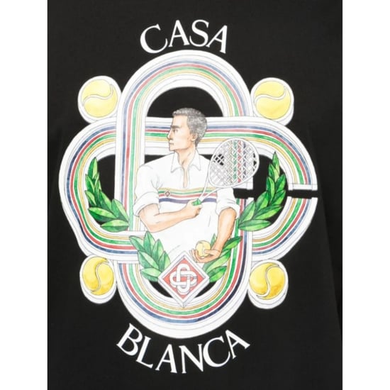 Casablanca Le Joueur Design Schwarzes T-Shirt - Image 3