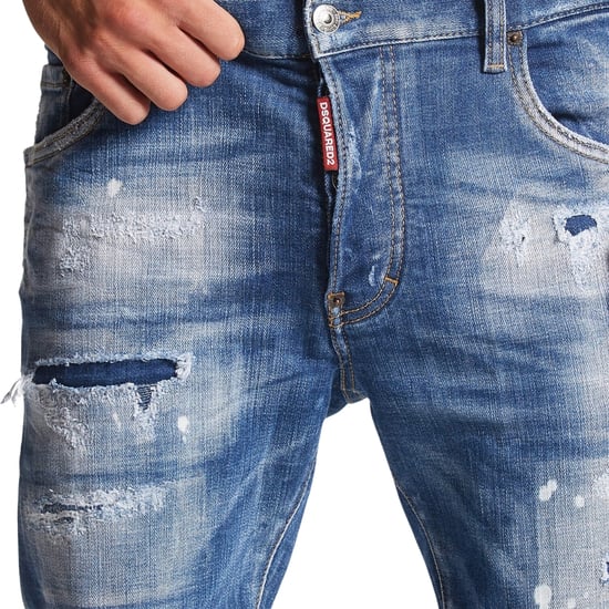Dsquared2 Super Twinky Jean Faded verstärkte zerrissene blaue Jeans - Image 3