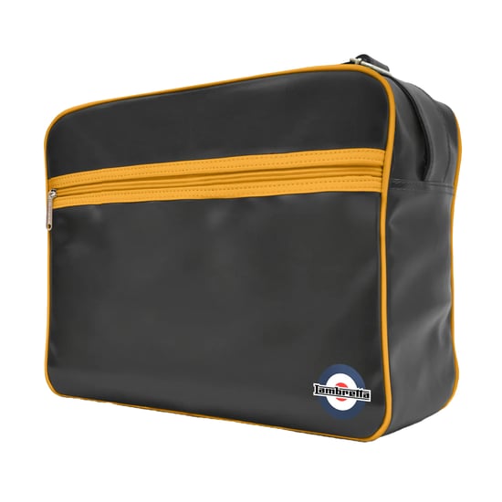 Lambretta - Herren/Damen Unisex Tasche, Retro (Schwarz/Senf) - Image 2