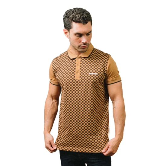 Lambretta - Poloshirt Rundum bedruckt für Herren (Tabak) - Image 3